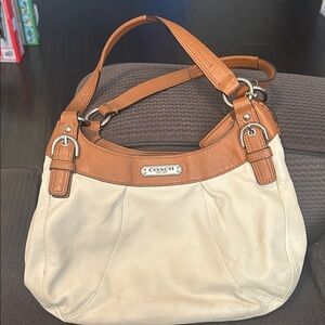 Coach Brown and Cream Shoulder Bag